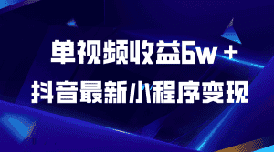 （5708期）抖音最新小程序变现项目，单视频收益6w＋-优优云创网