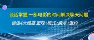 谈话掌握一部电影的时间解决聊天问题：谈话四大维度:宏观+模式+柔术+邀约-优优云创网