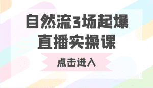 自然流3场起爆直播实操课 双标签交互拉号实战系统课-优优云创网