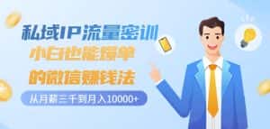 私域IP流量密训:小白也能爆单的微信赚钱法,从月薪三千到月入10000+-优优云创网