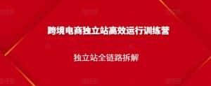 跨境电商独立站高效运行训练营,独立站全链路拆解-优优云创网