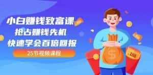 【全网最火】小白赚钱致富课:抢占赚钱先机快速学会百倍回报(25节视频)-优优云创网