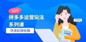 (5840期)2023拼多多运营-玩法系列课—-快速起爆秘籍【更新-25节课】-优优云创网