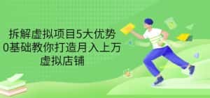 拆解虚拟项目5大优势,0基础教你打造月入上万虚拟店铺(无水印)-优优云创网