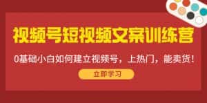 视频号短视频文案训练营:0基础小白如何建立视频号,上热门,能卖货!-优优云创网