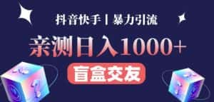 日收益1000+的交友盲盒副业丨有手就行的抖音快手暴力引流-优优云创网
