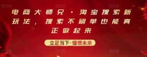 电商大师兄·淘宝搜索新玩法,搜索不刷单也能真正做起来-优优云创网