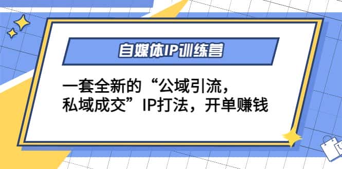 自媒体IP训练营(12+13期)，一套全新的“公域引流，私域成交”IP打法 开单赚钱