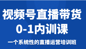视频号直播带货0-1内训课,一个系统性的直播运营培训班-优优云创网