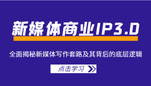 新媒体商业IP3.0,全面揭秘新媒体写作套路及其背后的底层逻辑(价值1299元)-优优云创网
