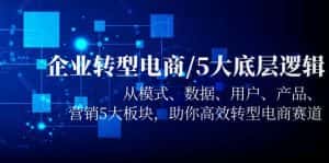 (5939期)企业转型电商/5大底层逻辑,从模式 数据 用户 产品 营销5大板块,高效转型-优优云创网