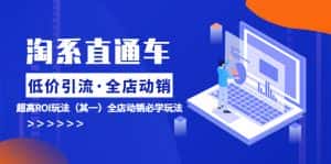 (5954期)淘系直通车《低价·引流 全店·动销》超高ROI玩法(其一)全店动销必学玩法-优优云创网