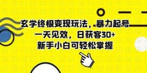 (5970期)玄学终极变现玩法,暴力起号,一天见效,日获客30+,新手小白可轻松掌握-优优云创网