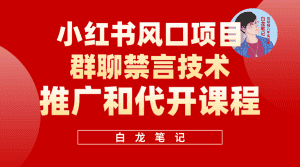 (5973期)小红书风口项目日入300+,小红书群聊禁言技术代开项目,适合新手操作-优优云创网
