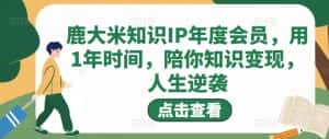 鹿大米知识IP年度会员,用1年时间,陪你知识变现,人生逆袭-优优云创网