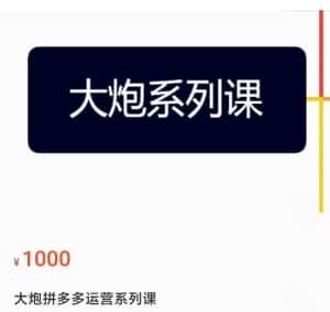 大炮拼多多运营系列课，各类​玩法合集，拼多多运营玩法实操-优优云创网