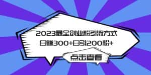 （6076期）2023最全创业粉引流方式日赚300+日引200粉+-优优云创网
