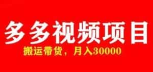 多多带货视频快速50爆款拿带货资格,搬运带货,月入30000【全套脚本+详细玩法】-优优云创网