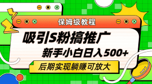 (6168期)轻松引流老S批 不怕S粉一毛不拔 保姆级教程 小白照样日入500+-优优云创网