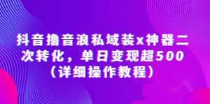 (6186期)抖音撸音浪私域装x神器二次转化,单日变现超500(详细操作教程)-优优云创网