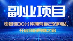 （6203期）零基础30分钟拥有自己的网站，日赚1000+，开启你的网赚之路（教程+源码）-优优云创网
