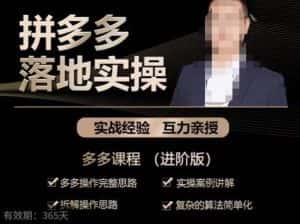 拼多多实战篇·落地实操:多多操作完整思路+实操案例讲解+拆解操作思路+复杂的算法简单化-优优云创网