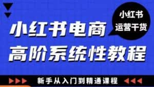 小红书电商高阶系统教程,新手从入门到精通系统课-优优云创网