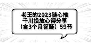(6244期)老王的2023随心推+千川投放心得分享(含3个月答疑)59节-优优云创网