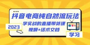 （6280期）2023抖音电商·纯自然流玩法：学实战的直播带货课，视频+话术文档-优优云创网