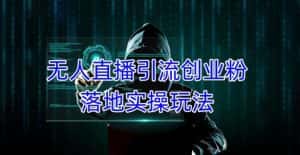 外面收费3980的无人直播引流创业粉落地实操玩法，单日引100+精准创业粉-优优云创网