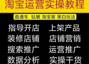 2023淘宝开店教程0基础到高级全套视频网店电商运营培训教学课程-优优云创网
