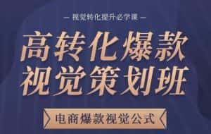 高转化爆款视觉策划班，电商爆款视觉公式，视觉转化提升必学课-优优云创网
