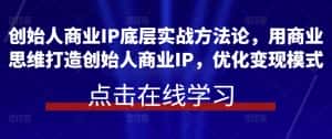 创始人商业IP底层实战方法论，用商业思维打造创始人商业IP，优化变现模式-优优云创网