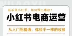 红商学院·小红书电商运营课,新手做小红书如何快速做出爆款,从入门到精通,体验不一样的收货-优优云创网
