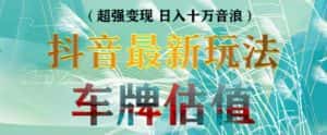 抖音最新无人直播变现直播车牌估值玩法项目，轻松日赚几百+【详细玩法教程】-优优云创网