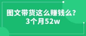 (6372期)图文带货这么赚钱么? 3个月52W 图文带货运营加强课-优优云创网