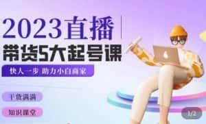 颖儿爱慕·2023直播带货起号5大课程,掌握带货5大起号方式,掌握起新号逻辑-优优云创网