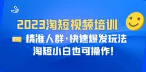 (6400期)2023淘短视频培训:精准人群·快速爆发玩法,淘短小白也可操作!-优优云创网