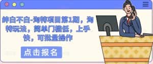 绅白不白-淘特项目第1期,淘特玩法,简单门槛低,上手快,可批量操作-优优云创网