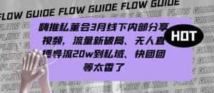 嗨推私董会3月线下内部分享视频,流量新破局、无人直播导流20w到私域、快团团等太香了-优优云创网