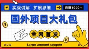 最新国外项目大礼包，包涵十几种国外撸美金项目，新手和小白们闭眼冲就可以了【项目实战教程＋项目网址】-优优云创网
