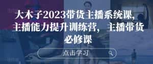 大木子2023带货主播系统课,主播能力提升训练营,主播带货必修课-优优云创网