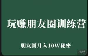 玩赚朋友圈系统课，朋友圈月入10W的秘密，​7天系统图文课程-优优云创网