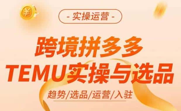 跨境拼多多TEMU实操与选品，​掌握平台运营方法技巧，选品避坑12条标准，爆款的底层思路等