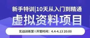 虚拟资料项目新手特训，10天从入门到精通，保姆级实操教学-优优云创网