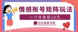 云天情感账号矩阵项目,简单操作,月入10万+可放大(教程+素材)-优优云创网