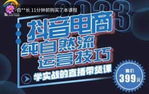 李扭扭·2023自然流运营技巧,纯自然流不亏品起盘直播间,实战直播带货课(视频课+话术文档)-优优云创网