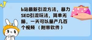 b站最新引流方法,暴力SEO引流玩法,简单无脑,一天可以量产几百个视频(附带软件)-优优云创网