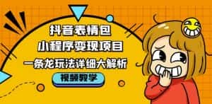 抖音表情包小程序变现项目,一条龙玩法详细大解析,视频版学习!-优优云创网