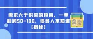 需求大于供应的项目,一单利润50-100,很多人不知道【揭秘】-优优云创网